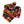 Plaid bandana featuring colors including black, orange, maroon, and white.